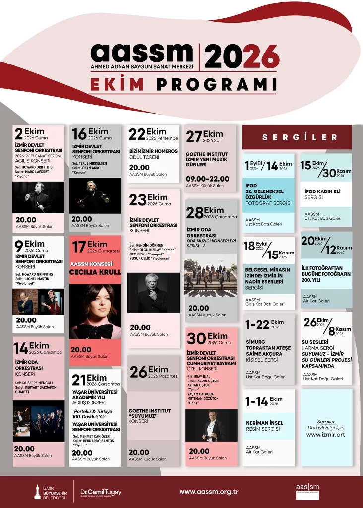 Müjde İzmirli sanatseverler! AASSM'de Ekim ayı fırtınası esiyor!