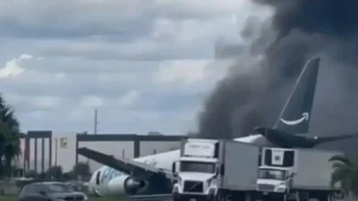 ABD'nin Florida eyaletindeki Miami Uluslararası Havalimanı'na iniş yapan Amazon’a ait