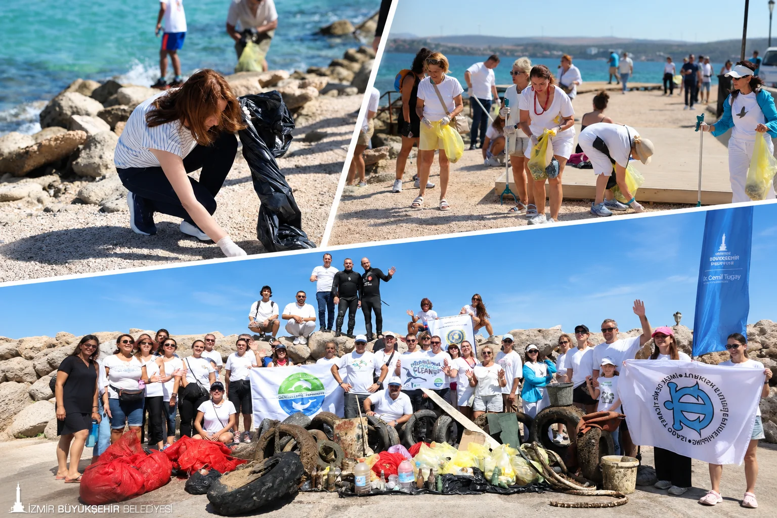 İzmir Büyükşehir Belediyesi öncülüğünde, Uluslararası Kıyı Temizliği etkinlikleri kapsamında Çeşme