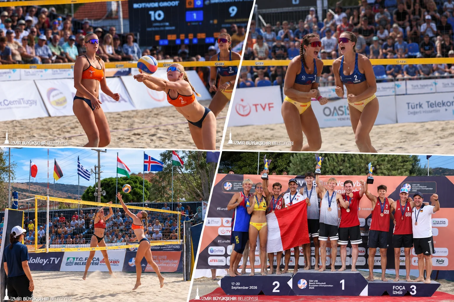 Foça'da 4 gün süren voleybol fırtınası sona erdi