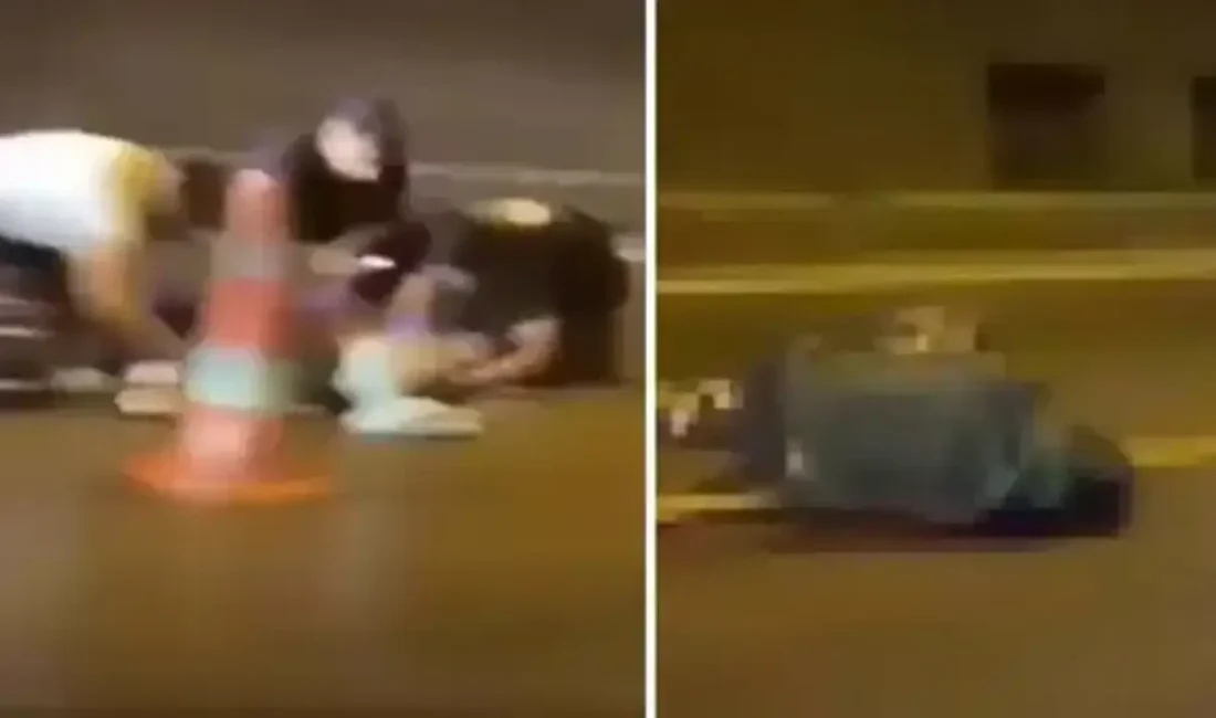 İzmir'de kontrolden çıkarak bariyerlere çarpan motosikletteki iki genç yola savruldu.
