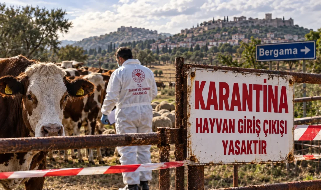 İzmir’in Bergama ilçesinde ortaya çıkan 'mavi dil hastalığı' nedeniyle 15
