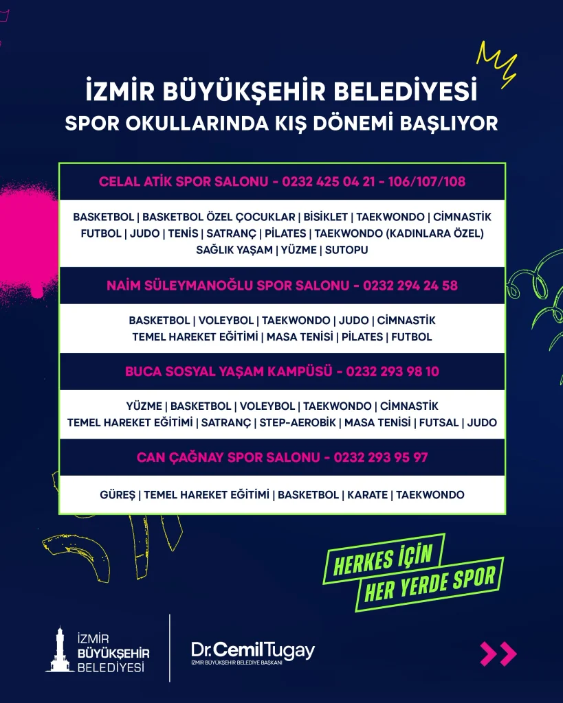İzmir’de Kış Spor Okulları için kayıt zamanı