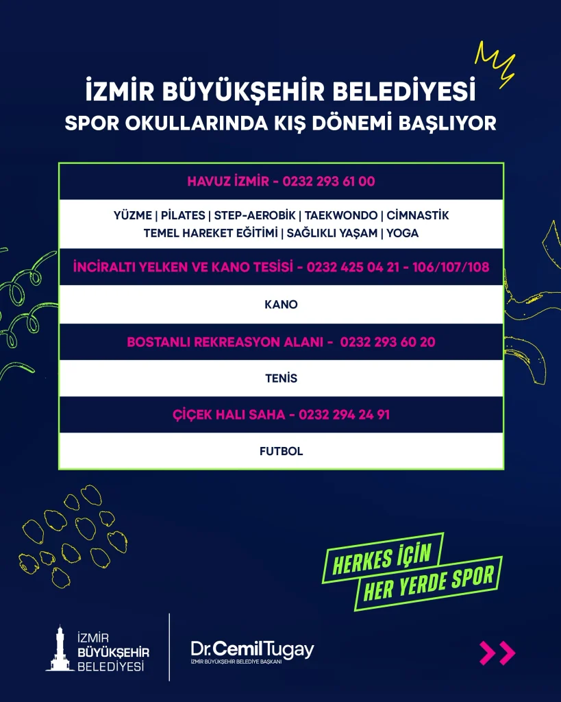 İzmir’de Kış Spor Okulları için kayıt zamanı