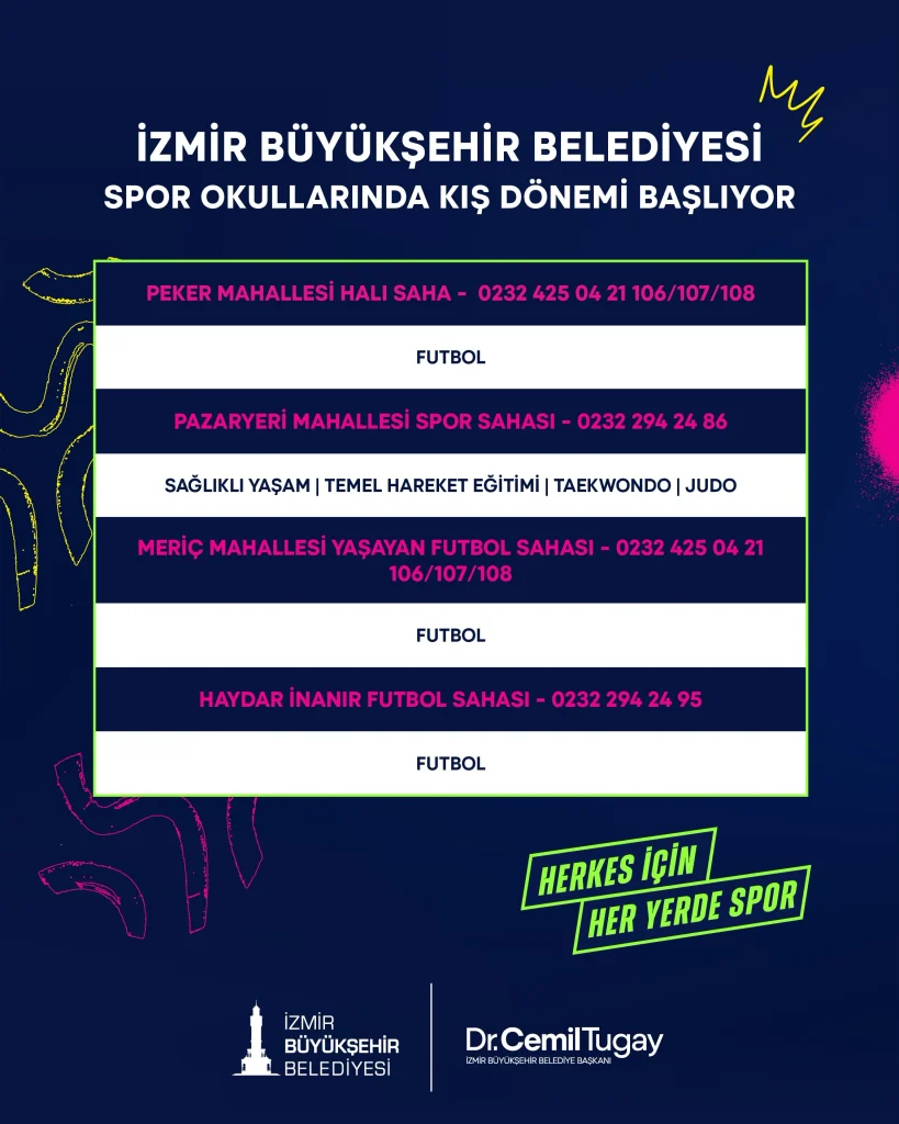 İzmir’de Kış Spor Okulları için kayıt zamanı