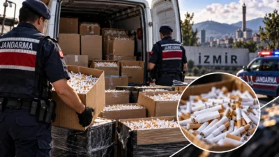 İzmir'in Bornova ilçesinde jandarma ekiplerince durdurulan bir minibüste yapılan aramada,
