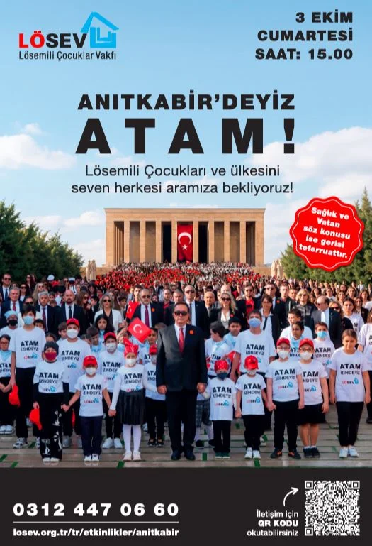 LÖSEV, tüm Türkiye’yi Atatürk’ün huzuruna davet ediyor 1 LÖSEV, tüm Türkiye’yi Atatürk’ün huzuruna davet ediyor