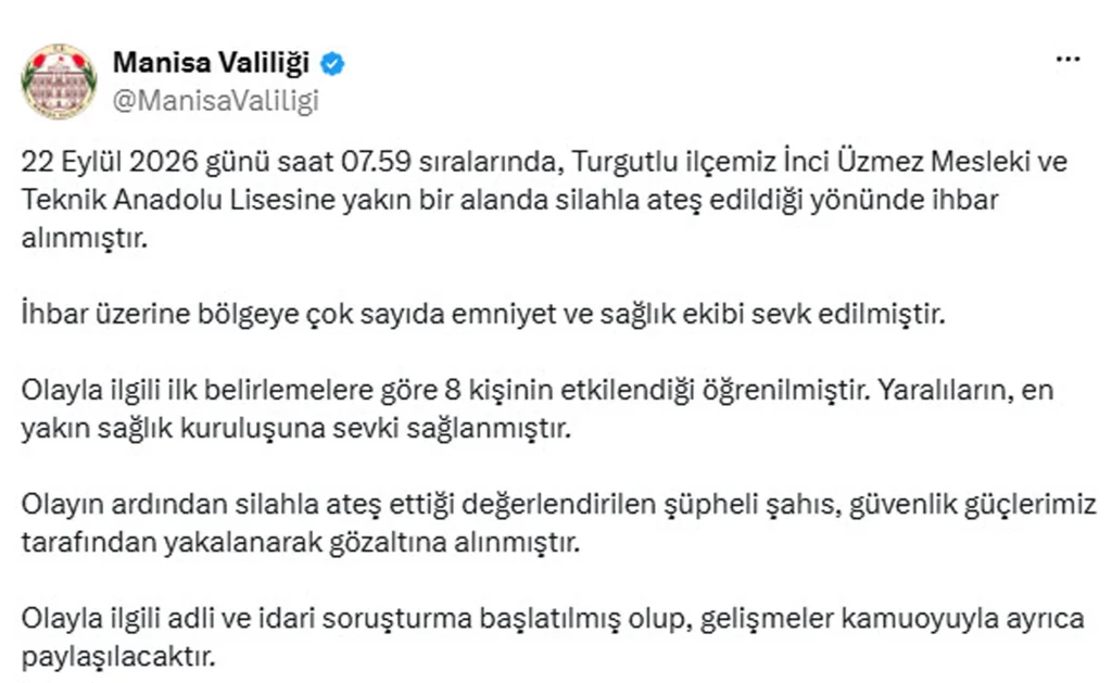 Manisa'da lise önünde dehşet: Saldırgan yakalandı!