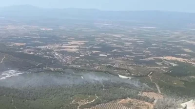 Manisa’nın Soma ilçesinde çıkan orman yangını kentin üzerinde yoğun duman