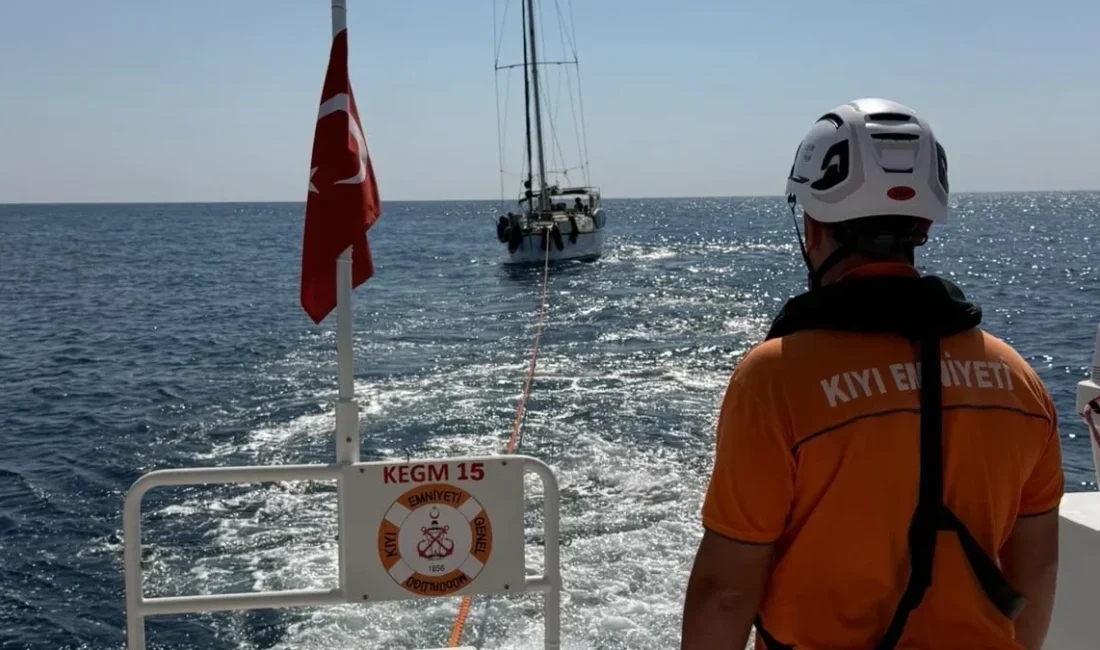 Muğla’nın Fethiye ilçesi açıklarında makine arızası nedeniyle Rodos Adası önlerinde