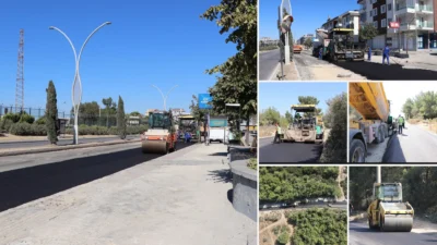 İzmir Büyükşehir Belediyesi İZBETON ekipleri, Aliağa'da Siteler Mahallesi ile çevre