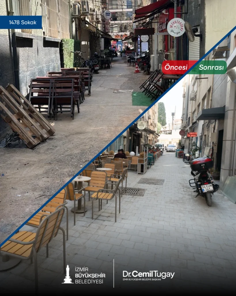 Alsancak’ın kalbinde altyapının ardından sıra üstyapıda: Kıbrıs Şehitleri Caddesi’nin zemini yenileniyor