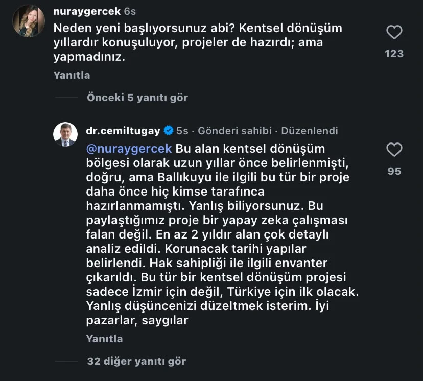 Cemil Tugay’dan Ballıkuyu çıkışı: "Sadece İzmir için değil, Türkiye için bir ilk olacak" 1 Cemil Tugay’dan Ballıkuyu çıkışı: "Sadece İzmir için değil, Türkiye için bir ilk olacak"