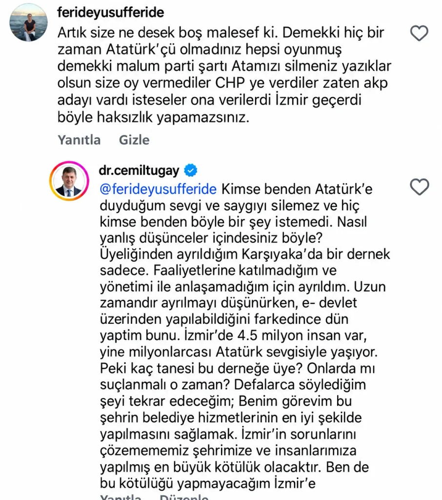 Başkan Tugay'dan ADD'den istifa nedeni hakkında açıklama