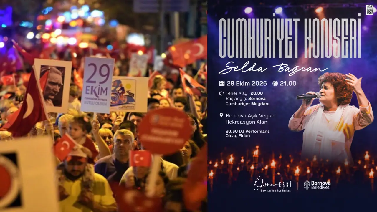 Bornova’da Cumhuriyet coşkusu Selda Bağcan ile taçlanıyor: 103. Yıla yakışır dev kutlama