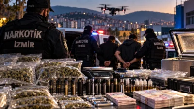 İzmir’in Gaziemir ilçesinde polis ekiplerinin fiziki takip ve istihbarat çalışmaları