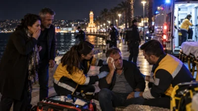 İzmir'in Konak sahilinde ailesiyle oturan bir kişi, laf atma meselesi