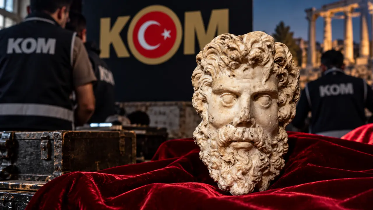 İzmir'de tarihi operasyon: 2 bin yıllık Zeus başı ele geçirildi