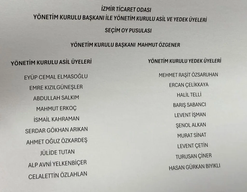 İZTO’da sandık günü: Mahmut Özgener tek aday