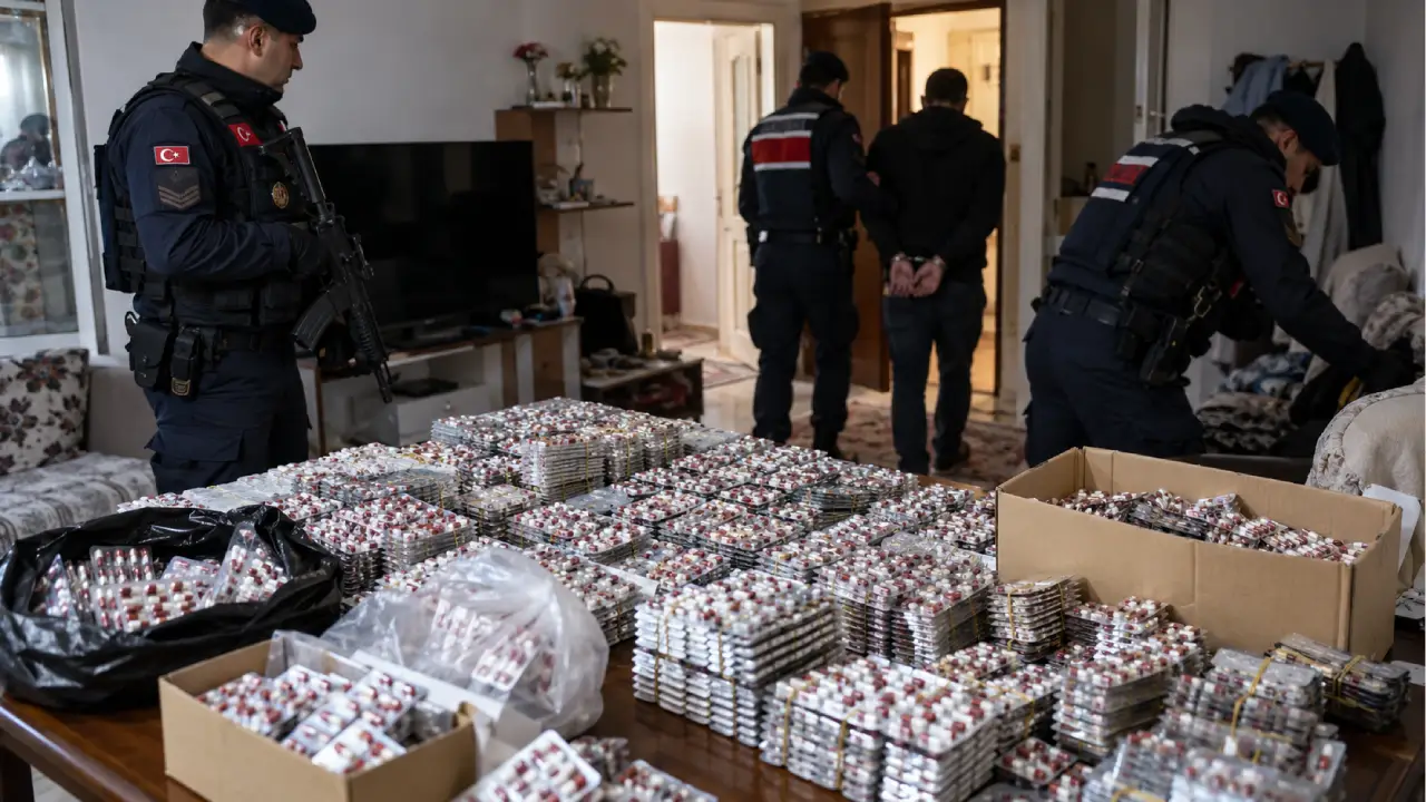 Uyuşturucu tacirlerine şok baskın: 42 binden fazla sentetik ecza ele geçirildi