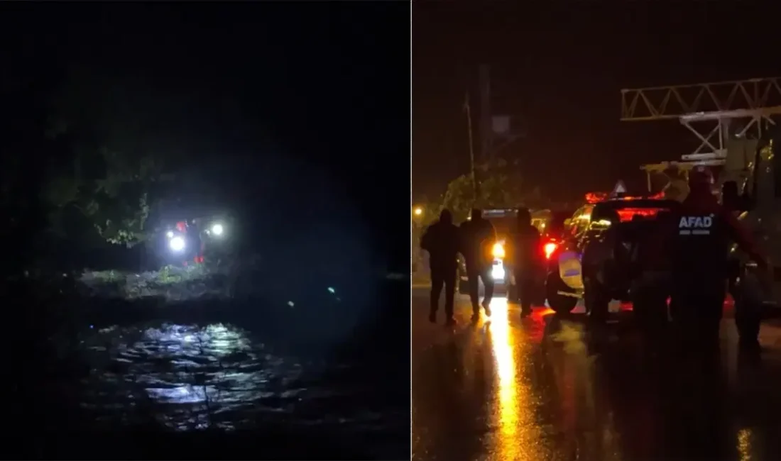 İstanbul Pendik’te sağanak yağışın ardından taşan derede kontrolden çıkan bir